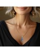 14K Gold and Blue Enamel Map of Israel Pendant with Am Yisrael Chai