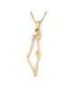 14K Gold Outline Map of Israel Pendant
