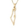14K Gold Outline Map of Israel Pendant