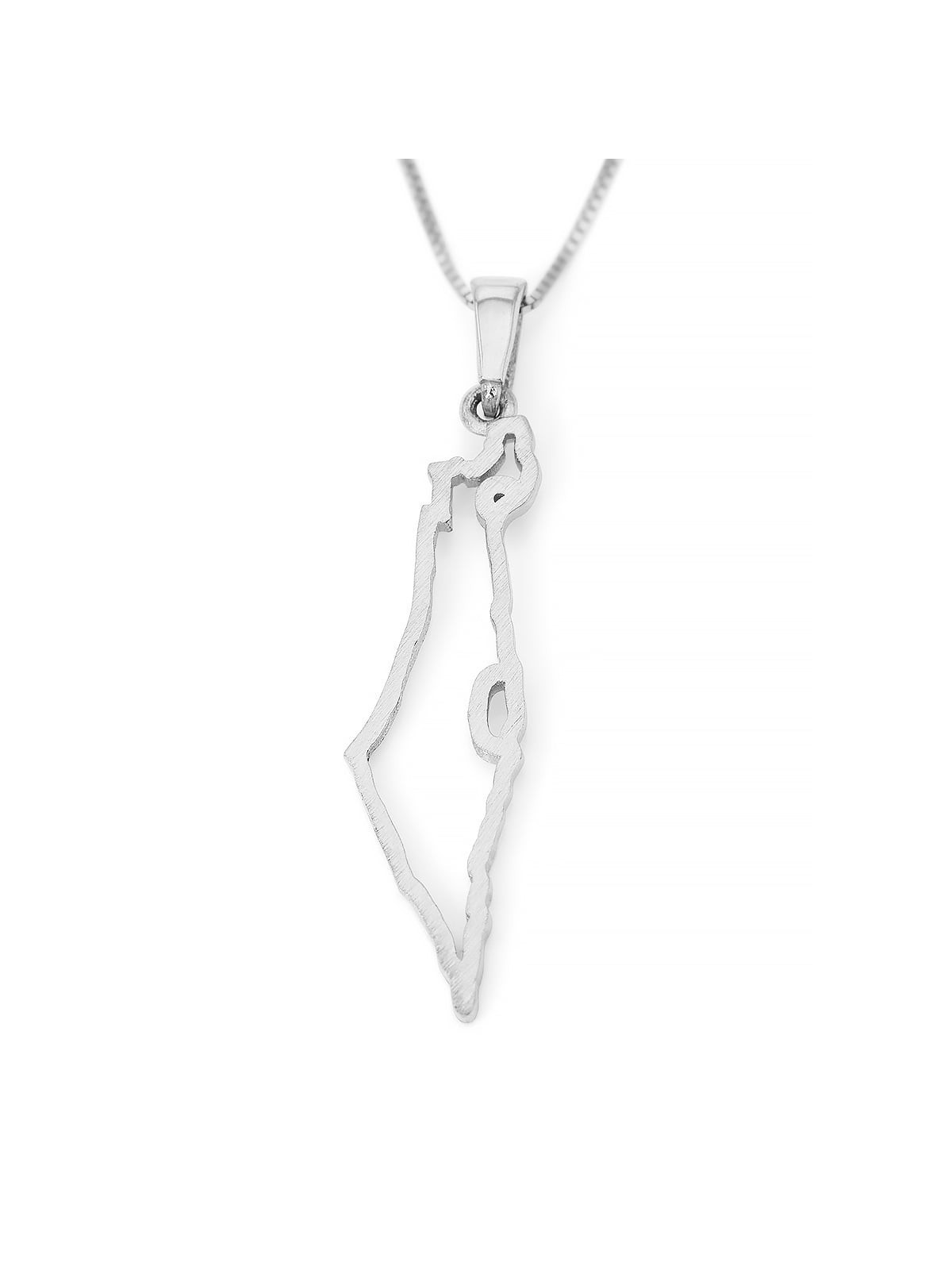 14K Gold Outline Map of Israel Pendant