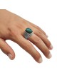 Deluxe Eilat Stone, Silver and Gold Filled Ring - Old Jerusalem Motif