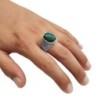 Deluxe Eilat Stone, Silver and Gold Filled Ring - Old Jerusalem Motif