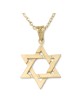Large 14K Gold Interlocking Star of David Pendant - Color Option