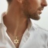Large 14K Gold Interlocking Star of David Pendant - Color Option