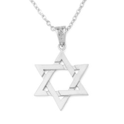 Large 14K Gold Interlocking Star of David Pendant - Color Option