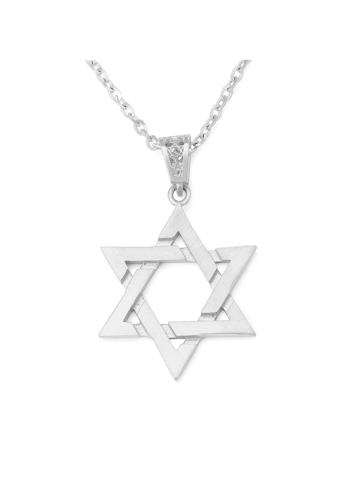 Large 14K Gold Interlocking Star of David Pendant - Color Option