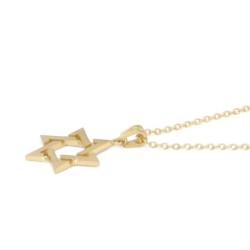 Large 14K Gold Interlocking Star of David Pendant - Color Option