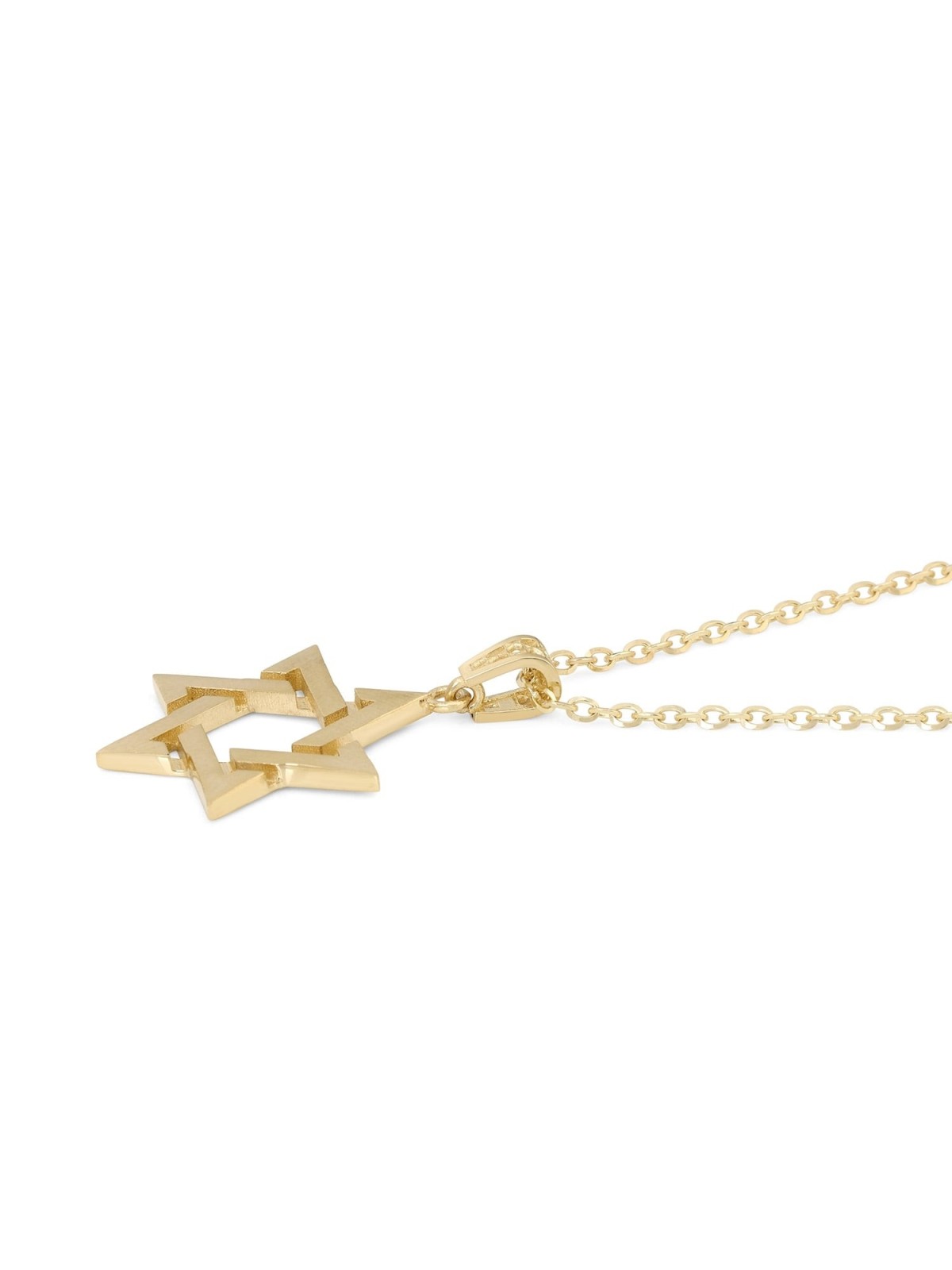 Large 14K Gold Interlocking Star of David Pendant - Color Option