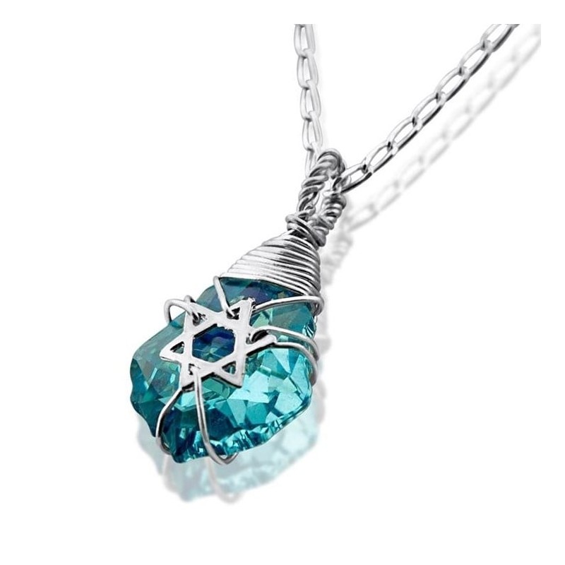 Crystal Postmodern Star of David Necklace