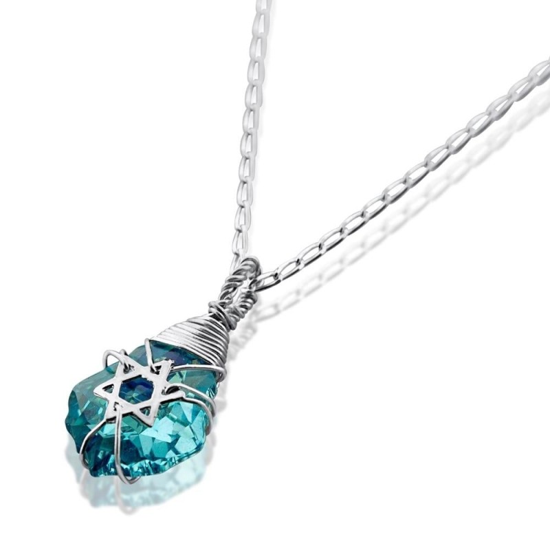 Crystal Postmodern Star of David Necklace