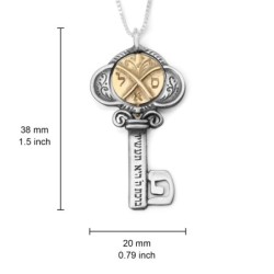 Tikun Klali Key Kabbalah Pendant with an Inside Rotating Coin