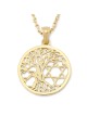 14K Gold Tree of Life Star of David Pendant Necklace