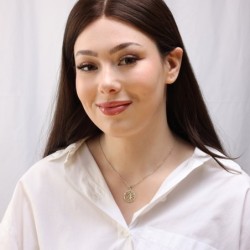 14K Gold Tree of Life Star of David Pendant Necklace