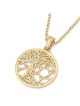 14K Gold Tree of Life Star of David Pendant Necklace