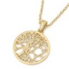 14K Gold Tree of Life Star of David Pendant Necklace