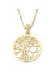 14K Gold Tree of Life Star of David Pendant Necklace