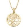 14K Gold Tree of Life Star of David Pendant Necklace