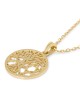 14K Gold Tree of Life Star of David Pendant Necklace