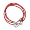 Ana Bekoach: Silver and Red Leather Kabbalah Bracelet - Star of David