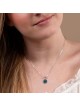 Sterling Silver Round Star of David Necklace with Eilat Stone
