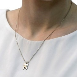 Gold and Silver Chai Necklace with Nishmat Kol Chai Prayer