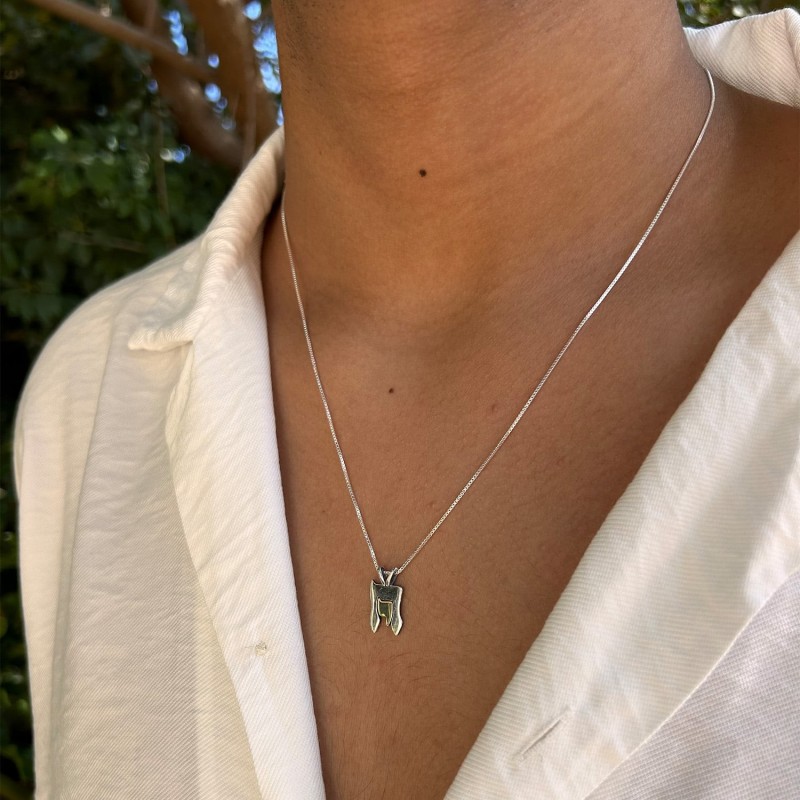 Gold and Silver Chai Necklace with Nishmat Kol Chai Prayer
