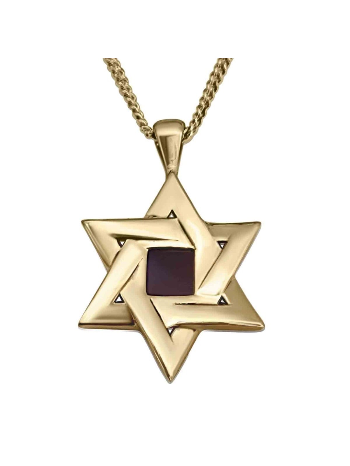 Grand Star of David Necklace with Micro-Inscribed Bible Chip - Silver