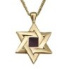 Grand Star of David Necklace with Micro-Inscribed Bible Chip - Silver