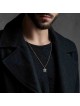 Grand Star of David Necklace with Micro-Inscribed Bible Chip - Silver