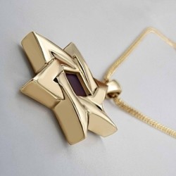 Grand Star of David Necklace with Micro-Inscribed Bible Chip - Silver