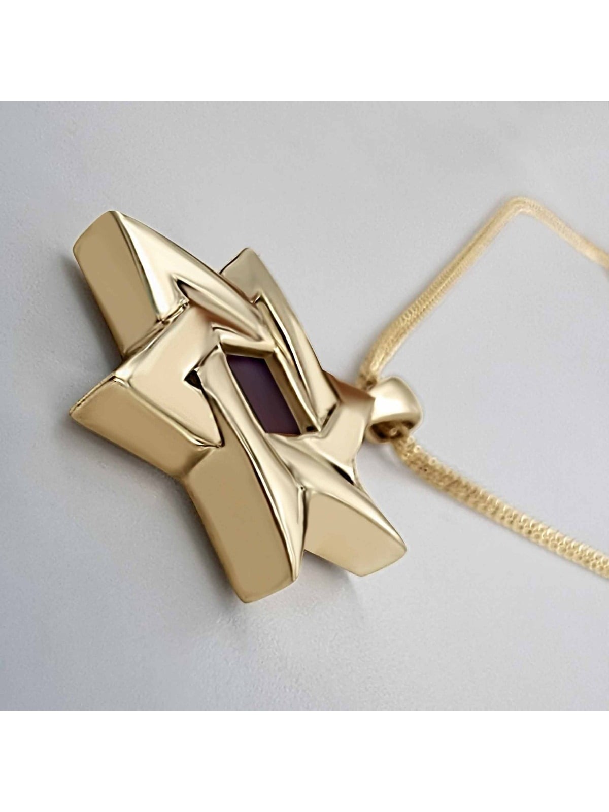 Grand Star of David Necklace with Micro-Inscribed Bible Chip - Silver