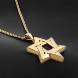 Grand Star of David Necklace with Micro-Inscribed Bible Chip - Silver