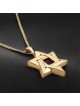 Grand Star of David Necklace with Micro-Inscribed Bible Chip - Silver