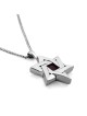 Grand Star of David Necklace with Micro-Inscribed Bible Chip - Silver