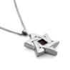 Grand Star of David Necklace with Micro-Inscribed Bible Chip - Silver