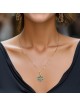 14K Gold Star of David Pendant Lined with Eilat Stone