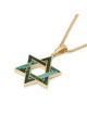 14K Gold Star of David Pendant Lined with Eilat Stone