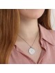 Silver and Gold Disk Kabbalah Necklace with Chrysoberyl - 72 Holy Name