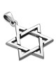 925 Sterling Silver Star of David Pair of Pendants Necklace