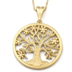 Deluxe 14K Gold Tree of Life Pendant Necklace