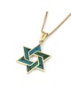14K Gold and Eilat Stone Star of David Color-Block Pendant
