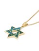 14K Gold and Eilat Stone Star of David Color-Block Pendant