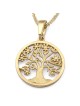 14K Gold Round Tree of Life Pendant Necklace
