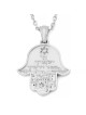 14K Gold Hamsa Jerusalem Pendant Necklace with Star of David