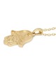 14K Gold Hamsa Jerusalem Pendant Necklace with Star of David