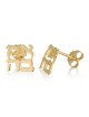 Gold-Plated Silver Ahava / Love Stud Earrings