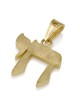 14K Gold Chai Pendant with Etched Finish
