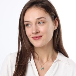 14K Yellow Gold Unique Unisex Chai Pendant Necklace with Eilat Stone