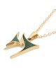 14K Yellow Gold Unique Unisex Chai Pendant Necklace with Eilat Stone