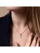 14K Gold Blue Opal Hamsa Pendant